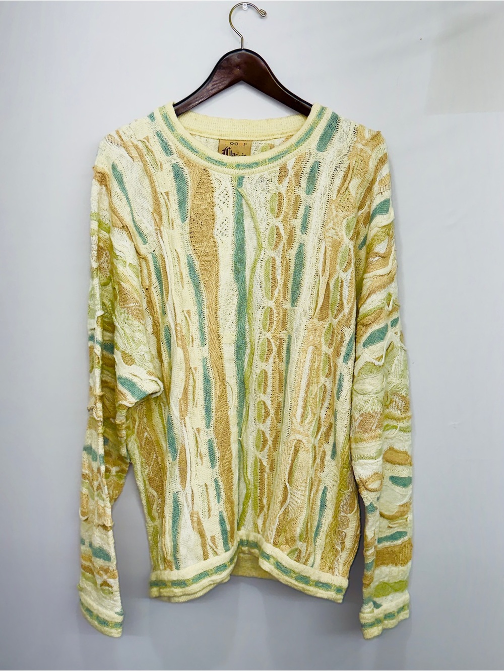 Coogi 3D Knit Sweater 1XL 100 Percent Cotton Vintage Biggie RARE Hip Hop Rap Y2K